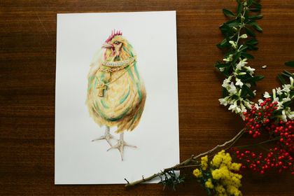 The Golden Chicken Print